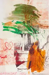 EARTH DAY 1990 by Robert Rauschenberg, 1990, Farbige Offsetlithografie auf leichtem Karton, sold Jun 2017