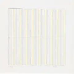 Agnes Martin, Untitled (Pace Editions), Farbige Offsetlithografie auf Transparentpapier