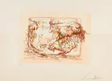 La télévision by Salvador Dalí, Farbige Heliogravure, Kaltnadel und Pochoir auf ARCHES FRANCE (Wasserzeichen), sold Jun 2017