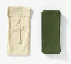 Franz Erhard Walther, Annäherung Schritte seitwärts (Objekt fürs Aufgeben), Grüner Baumwollstoff an der Längsseite gefaltet und an den Enden zusammengenäht