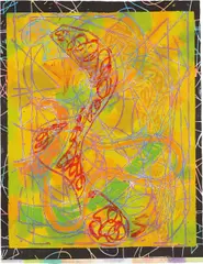 Estoril Five I, from Circuits by Frank Stella, 1982, Relief-printed etching and woodcut in colors, on TGL handmade paper, the full sheet,, sold Oct 2013
