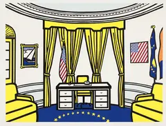 Oval Office by Roy Lichtenstein, 1992, Screenprint in colors, on Rives BFK paper, with full margins,, sold Oct 2013