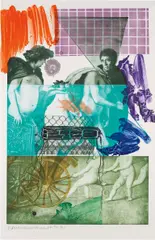 Bellini #5 by Robert Rauschenberg, 1989, Intaglio with photogravure in colors, on Arches paper, the full sheet,, offered Oct 2013