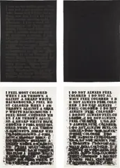 Glenn Ligon, Untitled, 1992, The complete set of four aquatints in black, two on black paper and two on white paper, with full margins,