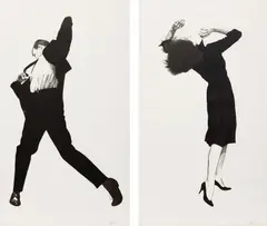 Eric; and Ellen by Robert Longo, 1999, Two lithographs in tones of black, on Arches Cover paper, with full margins,, sold Oct 2013