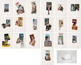 Richard Prince, Good Nurse, 2007, The complete set of 19 collages with offset lithograph in colours, hand-painting and hand-cutting, on wove paper, with full margins, including a starched white nurse cap selected by the artist,