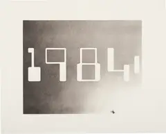 1984 by Ed Ruscha, 1967, Lithograph in colors with hand-coloring, on Arches Cover paper, with full margins,, sold Oct 2013