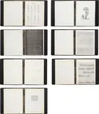 Carl Andre, Seven Books: Three Operas; A Theory of Poetry; America Drill; Passport; One Hundred Sonnets; Lyrics and Odes; and Shape and Structure