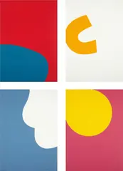 Untitled: four prints by Leon Polk Smith, 1974, Four screenprints in colors, on Rag paper, the full sheets,, sold Oct 2013