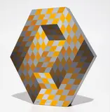Victor Vasarely, Gestalt, circa 1985, Wood multiple hand-painted in colors,