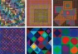 Victor Vasarely, Planetarische Folklore, 1964, The complete set of six screenprints in colors, on cardboard, with full margins, with title page, colophon and forward,