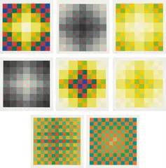 Hugo Demarco, Relation Couleur, 1973, The complete set of eight screenprints in colors, on heavy wove paper, with full margins,