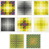 Hugo Demarco, Relation Couleur, 1973, The complete set of eight screenprints in colors, on heavy wove paper, with full margins,