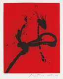 Robert Motherwell, Gesture IV (State I), 1976, Aquatint and etching in colors, on J.B. Green paper, with full margins,