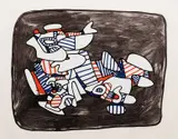 Jean Dubuffet, Lion Heraldique, 1976, Screenprint in colors, on Arches paper, with full margins,