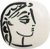 Profil de Jacqueline (Jacqueline's Profile) by Pablo Picasso, 1956, White earthenware round/square plaque painted in black,, sold Oct 2013