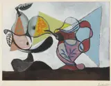 Pablo Picasso, Nature morte aux poires et au pichet (Still Life with Pears and Pitcher), 1936, Aquatint in colors, on Arches paper, with full margins,