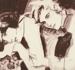 Oscar and Bosie by Elizabeth Peyton, 1998, Lithograph in colors lightly finished with pearlescent dust, on hand-tinted Somerset Satin paper, the full sheet,, sold Oct 2013