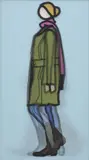 Sian walking by Julian Opie, 2010, Lenticular acrylic panel, comprised of a color inkjet print, back mounted and contained in brushed aluminium frames spec, sold Oct 2013