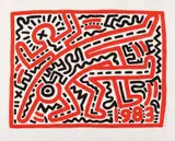 Keith Haring, Untitled, 1983, Woodcut in colors, on Japanese paper, with full margins,
