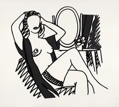 Nude with Mirror by Tom Wesselmann, 1990, Screenprint in colors, on 4-ply Archivart rag museum board, with full margins,, sold Oct 2013