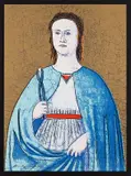 Andy Warhol, Saint Apollonia, 1984, Screenprint in colors, on Essex Offset Kid Finish paper, the full sheet,