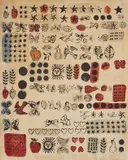 Andy Warhol, Wrapping Paper, 1956, Offset-lithograph with hand-coloring, on wove paper, with full margins,