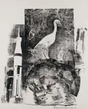 Robert Rauschenberg, Horn, from Stoned Moon series, 1969, Lithograph, on Rives Special paper, the full sheet,