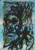Julian Schnabel, For Anna Magnani, 1981, Etching and aquatint, printed on two sheets of map, the full sheets,