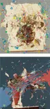 Ger van Elk, Bouquet Anvers; and Altmaer, 1982-83, Two photographs with screenprint in colors, on photo paper, the full sheets,