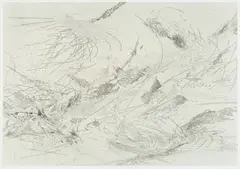 Circulation by Julie Mehretu, 2005, Etching, aquatint and engraving in colors, on gampi paper Chine collé, with full margins,, offered Oct 2013