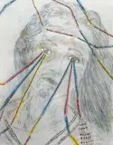 Kiki Smith, Summer Night, from Skowhegan portfolio no. 1, 2011, Lithograph in colors with glitter, hand-coloring and white gold leaf, on Hosho paper, the full sheet,