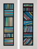 Sol LeWitt, Irregular Straight Bands in Two Directions; and Irregular Wavy Bands in All Directions, 1997, Two etchings in colors, on Somerset Textured paper, with full margins,