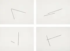 Fred Sandback, Etching with Aquatint (Radierung mit aquatina), 1976, Four aquatints, on Rives BFK France paper, with full margins,
