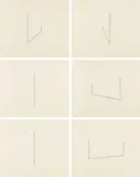 Fred Sandback, Six Lithographs (Serie von 6 lithographien), 1975, The complete set of six lithographs in blue, on handmade paper, with full margins