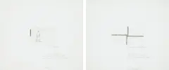 Dan Flavin, [Untitled]; and [Untitled], 1973, Two unique etchings, on wove paper, with full margins,