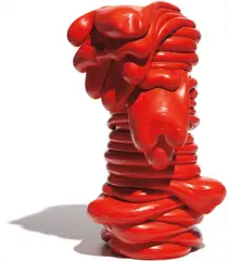Roxy Paine, Scumak (P2-R19), 2000, Low density polyethylene in red, with metal rod armature inside,