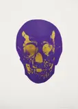 Imperial Purple/Oriental Gold Skull, from The Dead portfolio by Damien Hirst, 2009, Foil block print in colors, on Arches 88 paper, with full margins,, sold Oct 2013