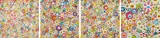 Open Your Hands Wide, Embrace Happiness!; Flowers, Flowers, Flowers; If I Could Reach That Field of Flowers, I Would Die Happy; and Maiden In The Yellow Straw Hat by Takashi Murakami, 2010, Four offset lithographs in colors, on smooth wove paper, the full sheets,, sold Oct 2013