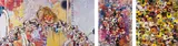 Of Chinese Lions, Peonies, Skulls and Fountains; MGST; I've Left My Love Far Behind. Their Smell, Every Momento by Takashi Murakami, 2011-2012, Three offset lithographs in colors, on smooth wove paper, the full sheet,, sold Oct 2013