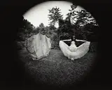 Emmet Gowin, Nancy, Twine and Blanket Construction, Danville, Virginia, 1971, Gelatin silver print, printed 1989
