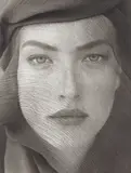 Tatjana, Veiled Head, Tight View, Joshua Tree by Herb Ritts, 1988, Platinum print, sold Apr 2013