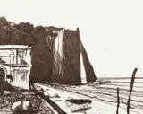 12,000 Yards (Etretat, after Courbet) from Pictures of Thread by Vik Muniz, 1998, Gelatin silver print, sold Apr 2013