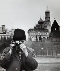 Self-portrait in Moscow by Weegee, circa 1960, Gelatin silver print, sold Apr 2013