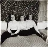 Triplets in their bedroom, N.J. by Diane Arbus, 1963, Gelatin silver print, printed later by Neil Selkirk, sold Apr 2013