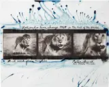 Peter Beard, Loliondo, Lion charge, 1964, Gelatin silver print, printed later