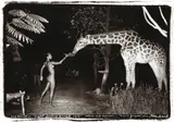 Peter Beard, Maureen Gallagher and a Late Night Feeder, Hog Ranch, 1987, Gelatin silver print, printed later