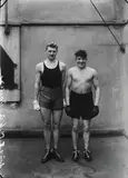 August Sander, Die Boxers, (Hein Hesse and Paul Roderstein), Cologne, 1928, Gelatin silver print, printed no later than 1973 by Gunther Sander, the artist's son