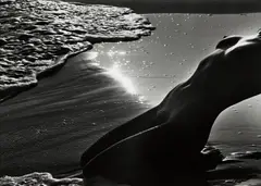 Lucien Clergue, Untitled (Nude on Beach), n.d., Gelatin silver print