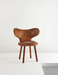 Magnus Læssøe Stephensen, Rare chair, circa 1940, Nigerien leather, Cuban mahogany